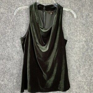 THE LIMITED Tank Top Women XS Blouse Sleeveless Draped Velvet Black